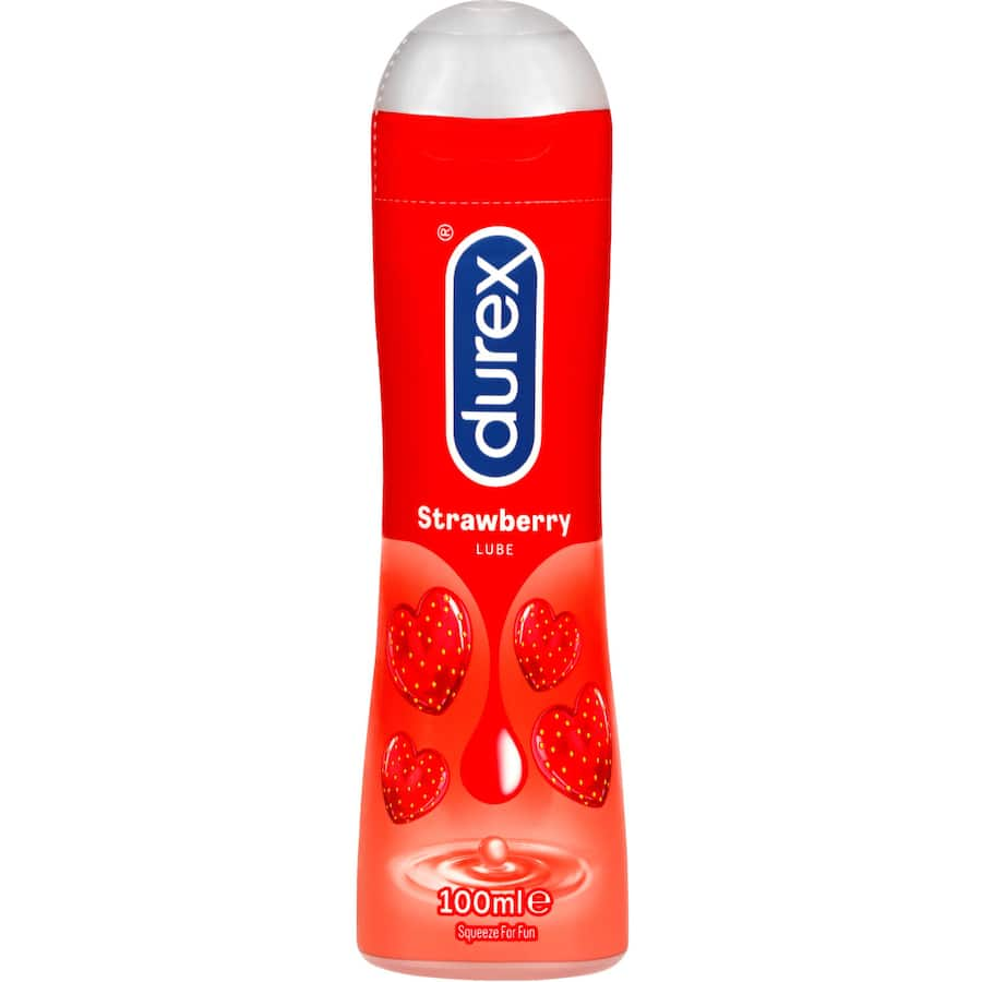 Durex Strawberry Lubricant: sugar-free, warming lube enhancing pleasure with fruity aroma for delightful intimate moments.