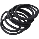 Thick black organic bamboo hair ties offering a secure hold, ideal for all hair types and eco-friendly lifestyles.