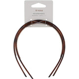 Stylish Dash Narrow Shell headbands in sleek finish, ideal for versatile hair styling, available in a 2-pack.