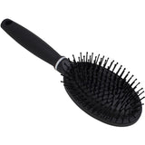 Cushioned oval pad hair brush for gentle detangling, suitable for all hair types and ages, promoting healthy, shiny hair.