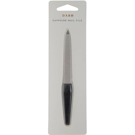 Dash Nail File Sapphire with a synthetic sapphire coating for ultra-smooth filing, dual-sided for shaping and smoothing nails.