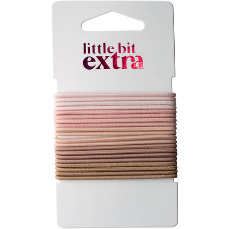 Large thin elastic hair ties in neutral shades, 20-pack, secure hold without damage, perfect for all hair types.