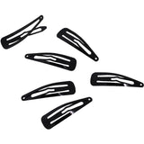 Sleek black hair clips with one-touch design for secure styling; pack of six for versatile everyday use.