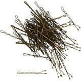 Bobby pins in blonde, 4.5cm length, with stay-put tips for a firm hold, rust-resistant for durable everyday use.