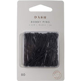 Black 4.5cm Dash Bobby Pins designed for strong hold and slip resistance, perfect for securing hairstyles all day.