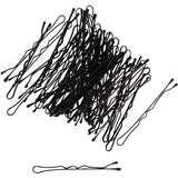 Black 4.5cm Dash Bobby Pins featuring stay put tips for a secure hold, ideal for all hair types and styles.