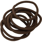 Large thick brown elastic hair ties in an 8-pack, perfect for secure hairstyles without damage, suitable for all hair types.