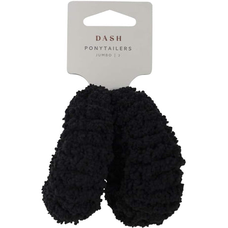 Dash Ponytailers Jumbo Black in a 2-pack, designed for thick hair with a strong grip and elegant style.