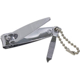 Curved nail clippers with precision blades and fold-out file for effortless grooming and smooth nail maintenance.