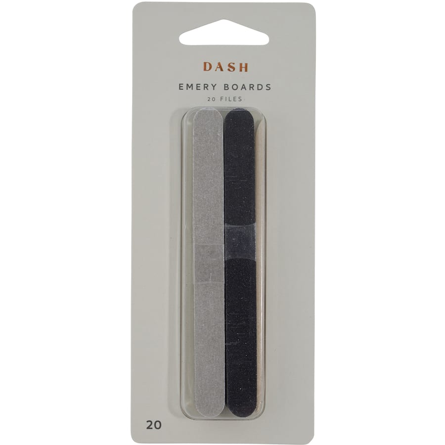 Dual-sided Dash Nail Files for precise shaping and smoothing of natural and artificial nails, ideal for travel.