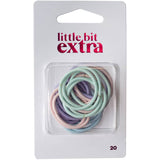 Pastel-colored small thin hair ties in a 20-pack, designed for secure and damage-free hair styling.