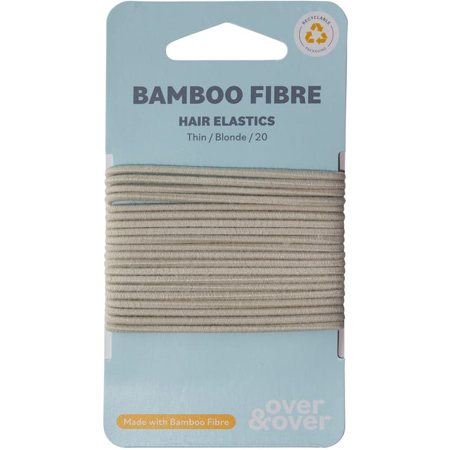 Eco-friendly blonde bamboo hair ties, soft, elastic, and gentle for minimal hair damage in stylish designs.