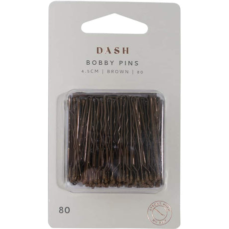 Bobby Brown Dash Pins, 4.5cm, ensure a firm hold with rust-resistant tips for versatile, elegant hairstyles.