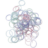 Pastel mini hair ties for secure styling; perfect for braids and ponytails, gentle on hair, 100 pack.