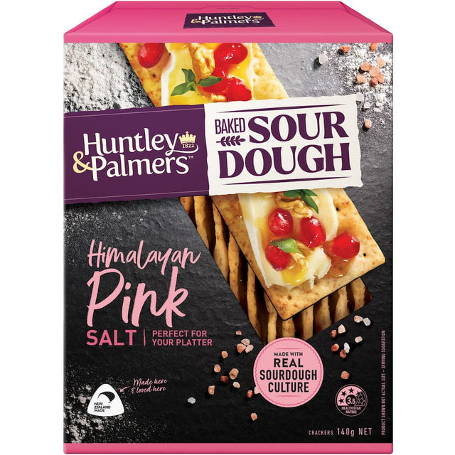 Artisanal sourdough crackers with Himalayan pink salt, perfect for pairing or solo snacking, non-GMO and preservative-free.