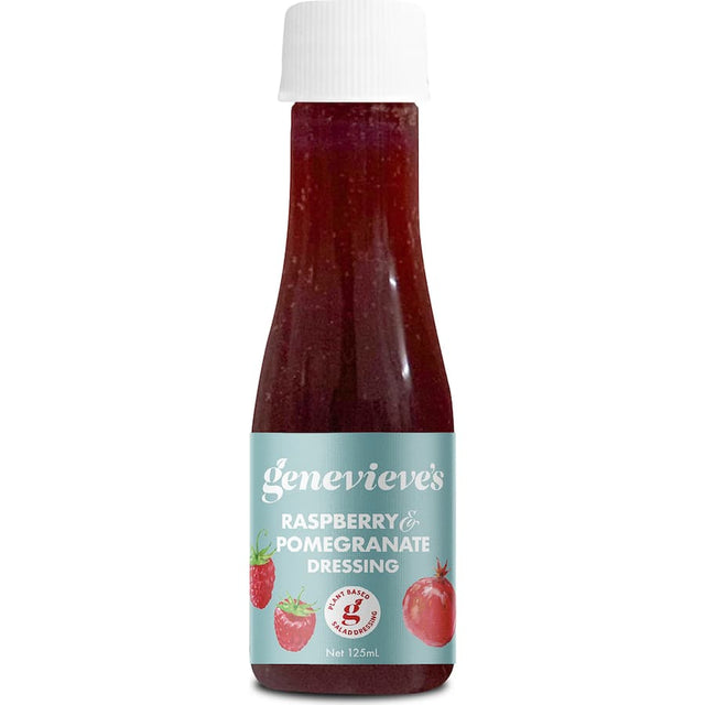 Delectable raspberry and pomegranate salad dressing, perfect for enhancing salads with sweet and tangy flavors.