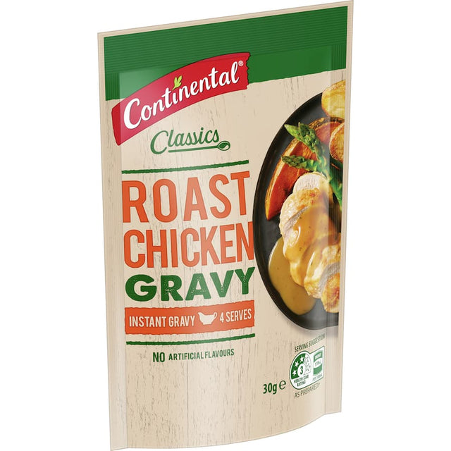 Continental Instant Gravy Mix Roast Chicken delivers rich, flavorful gravy, perfect for enhancing roasted meats and vegetables.