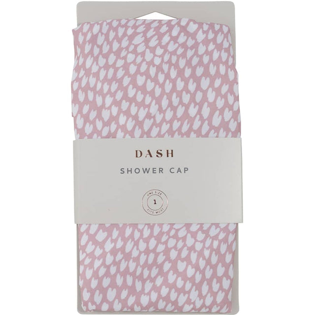 Vibrant printed shower cap designed for maximum hair protection while showering or bathing, perfect for all hair types.