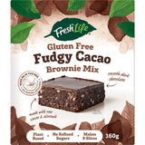 Gluten-free Freshlife Slice Mix Cacao Brownie, a no-bake, plant-based treat with almonds and cacao for guilt-free indulgence.