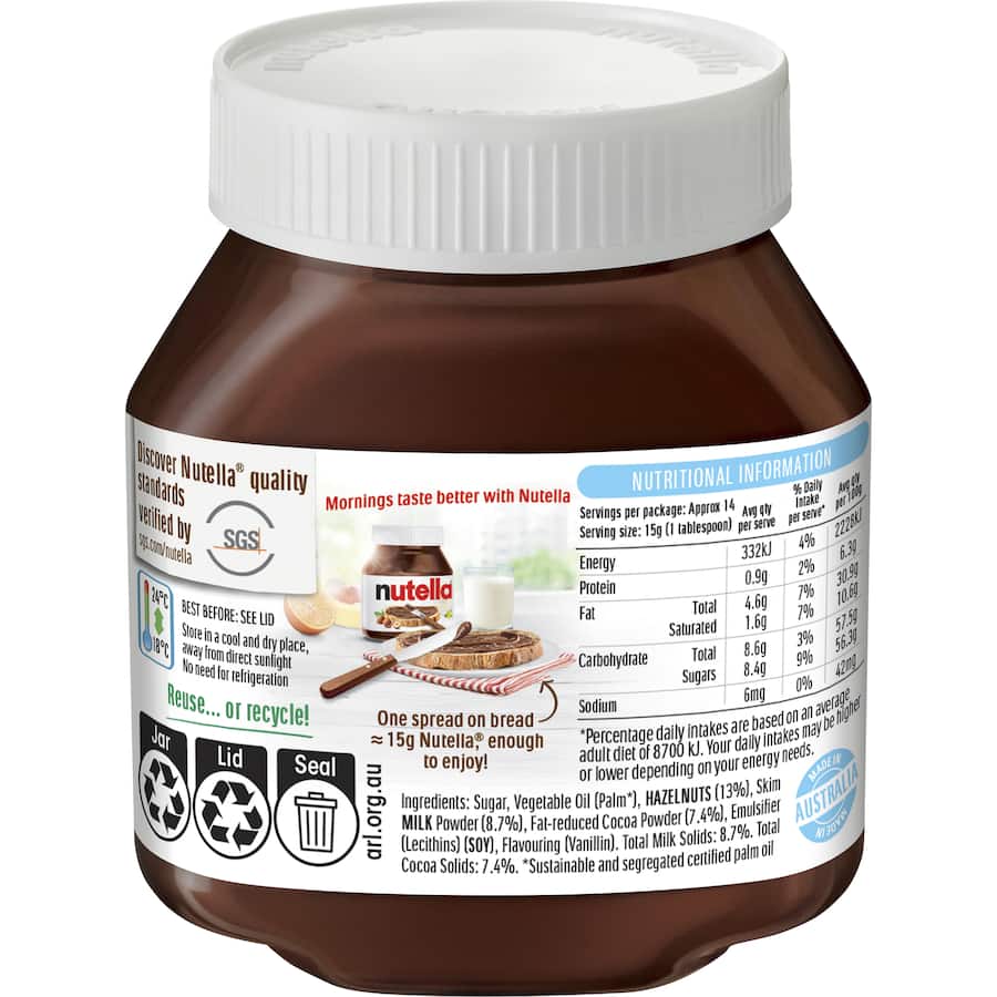 Nutella Hazelnut Spread  Jar 220g