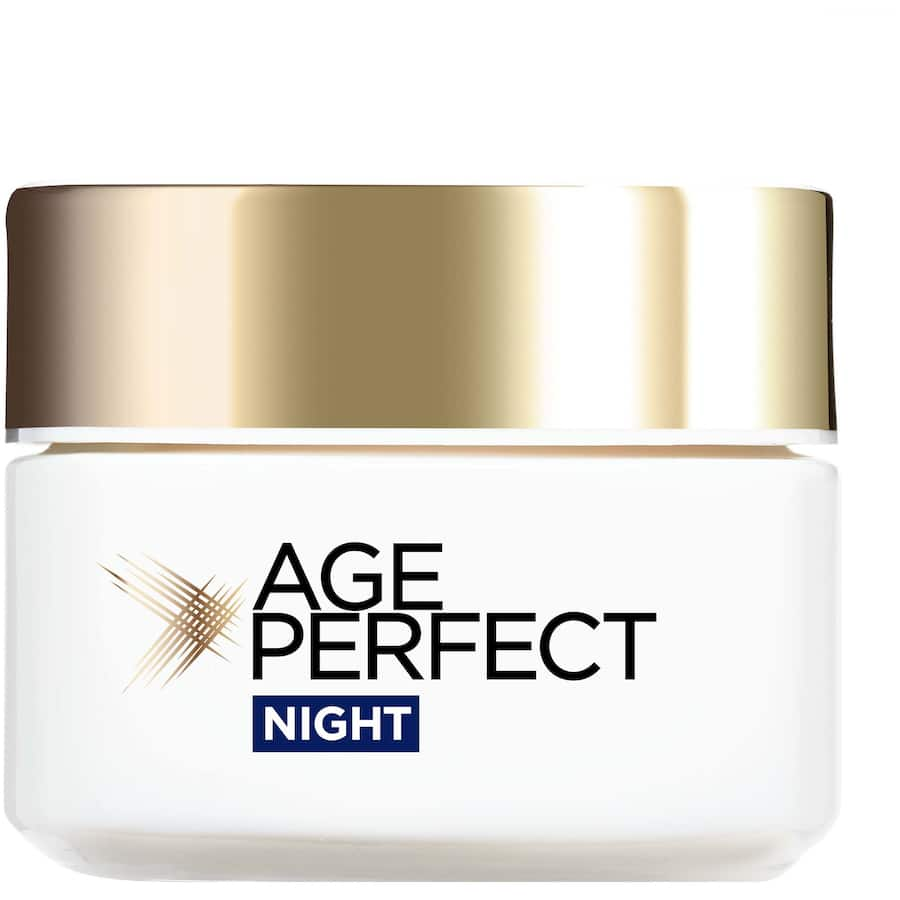 Hydrating night cream for mature skin, enriched with soya bean extract to reduce sagging and age spots.