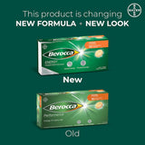 Zesty orange effervescent tablets packed with Vitamin C and B vitamins for energy and wellness support.