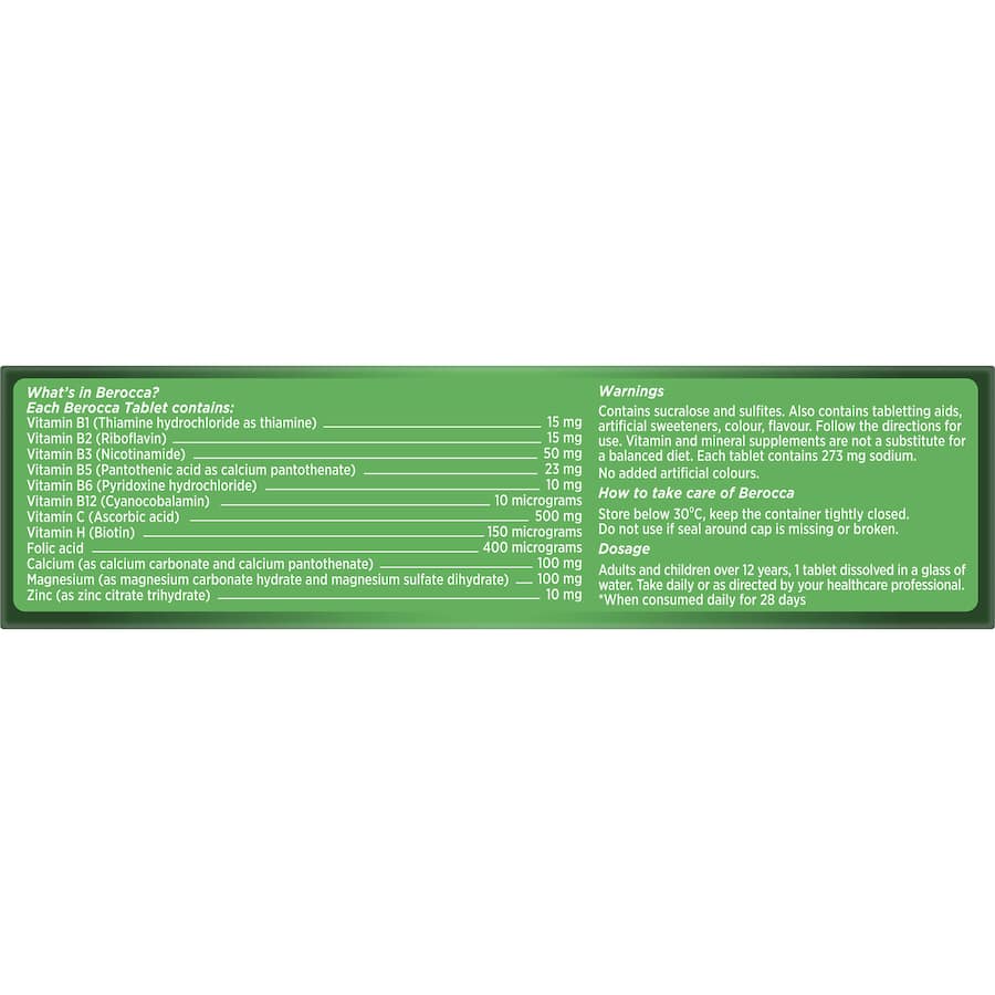 Berocca Performance Effervescent Energy Vitamin C Orange Pack 15 tabLets