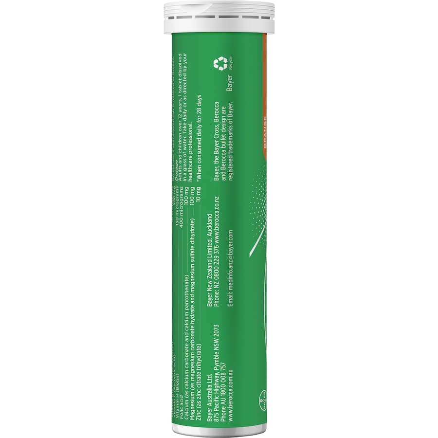 Berocca Performance Effervescent Energy Vitamin C Orange Pack 15 tabLets