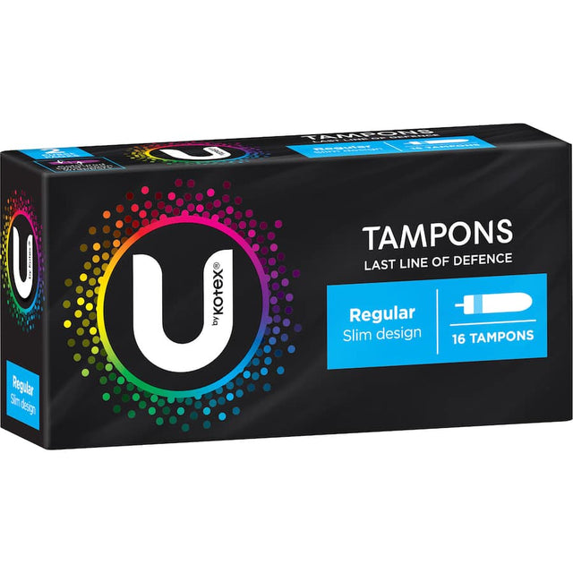 U by Kotex Regular Tampons: Smooth applicator, optimal absorbency, reliable leak guard for comfort and protection during your period.