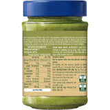 Barilla Pesto Basilico Vegan jar featuring vibrant green pesto made with Italian basil and cashew, perfect for vegan meals.