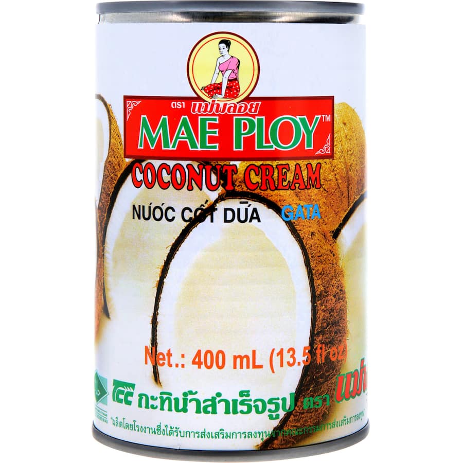 Mae Ploy Coconut Cream, a rich and creamy ingredient perfect for Thai curries, desserts, and vegan dishes.