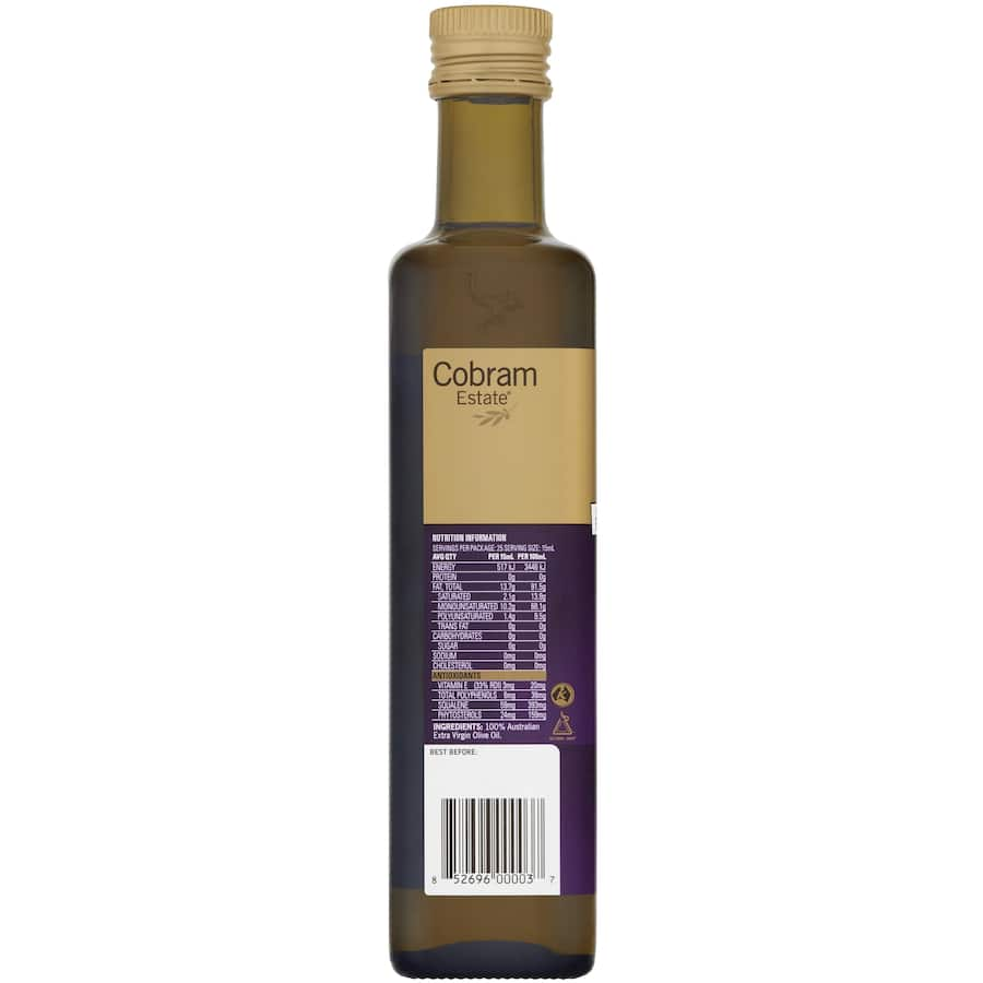 Premium Cobram Estate Classic Extra Virgin Olive Oil, showcasing fresh fruity aromas and a harmonious blend of grassy and creamy flavors.