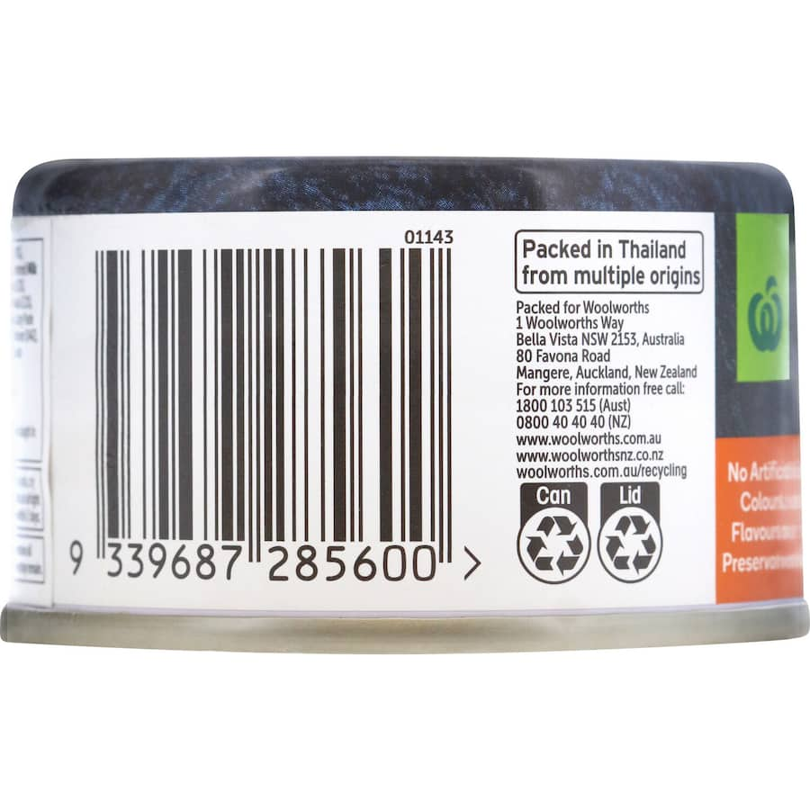 Canned Woolworths Tuna Tikka Masala Curry, 95g, offers a flavorful and convenient Indian meal solution, ready to heat and serve.