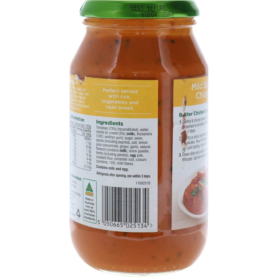 Rich and creamy Butter Chicken Sauce, ready to elevate your home-cooked Indian meal with no artificial flavors.