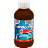 Gaviscon Extra Strength Peppermint liquid providing fast relief from heartburn and indigestion with a soothing, refreshing flavor.