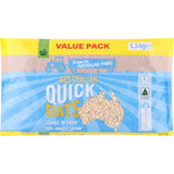 Woolworths Quick Oats: 100% whole grain, high-fiber oats for nutritious, customizable breakfasts in minutes.