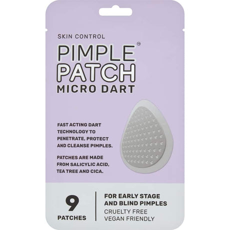Micro Dart pimple patch designed to treat under-the-skin acne with salicylic acid, tea tree oil, and cica for rapid healing.