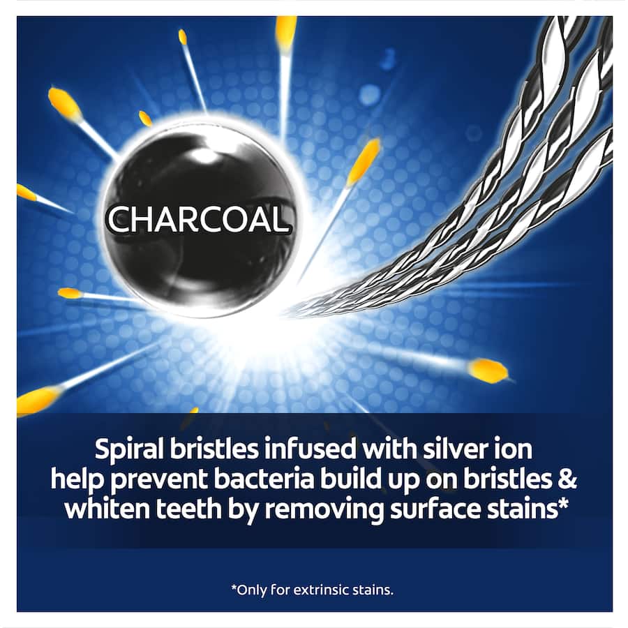 Colgate 360 Charcoal Soft Toothbrush value pack with antibacterial bristles for a comprehensive whole mouth clean.