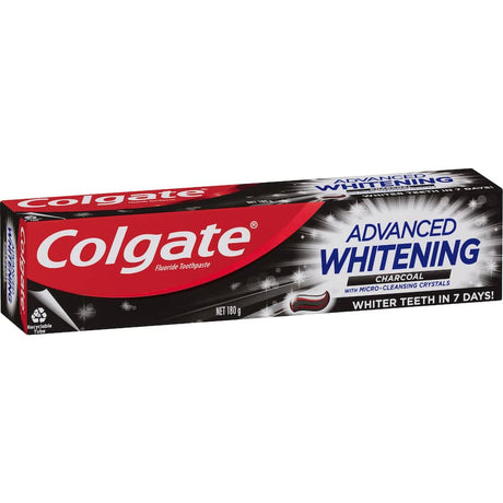 Colgate Advanced Whitening Toothpaste Charcoal Value Pack, charcoal-infused for whiter teeth, fights plaque, and freshens breath.