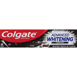 Colgate Advanced Whitening Charcoal Toothpaste in a recyclable tube, brightens teeth and freshens breath with charcoal power.