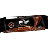 Arnotts Tim Tam Deluxe Triple Choc biscuits, featuring rich chocolate layers for a sumptuous indulgent treat.