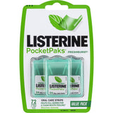 Listerine Freshburst Pocket Packs with 72 sugar-free strips for instant breath freshness and germ-killing power on-the-go.