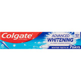 Colgate Advanced Whitening Toothpaste with Micro-Cleansing Crystals for brightening smiles and fighting plaque effectively.