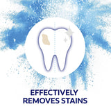 Colgate Advanced Whitening Toothpaste featuring micro-cleansing crystals for surface stain removal and enamel protection.