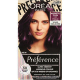 Vibrant L'Oreal Magnetic Plum hair color, ensuring 100% gray coverage and a nourishing, salon-quality finish at home.