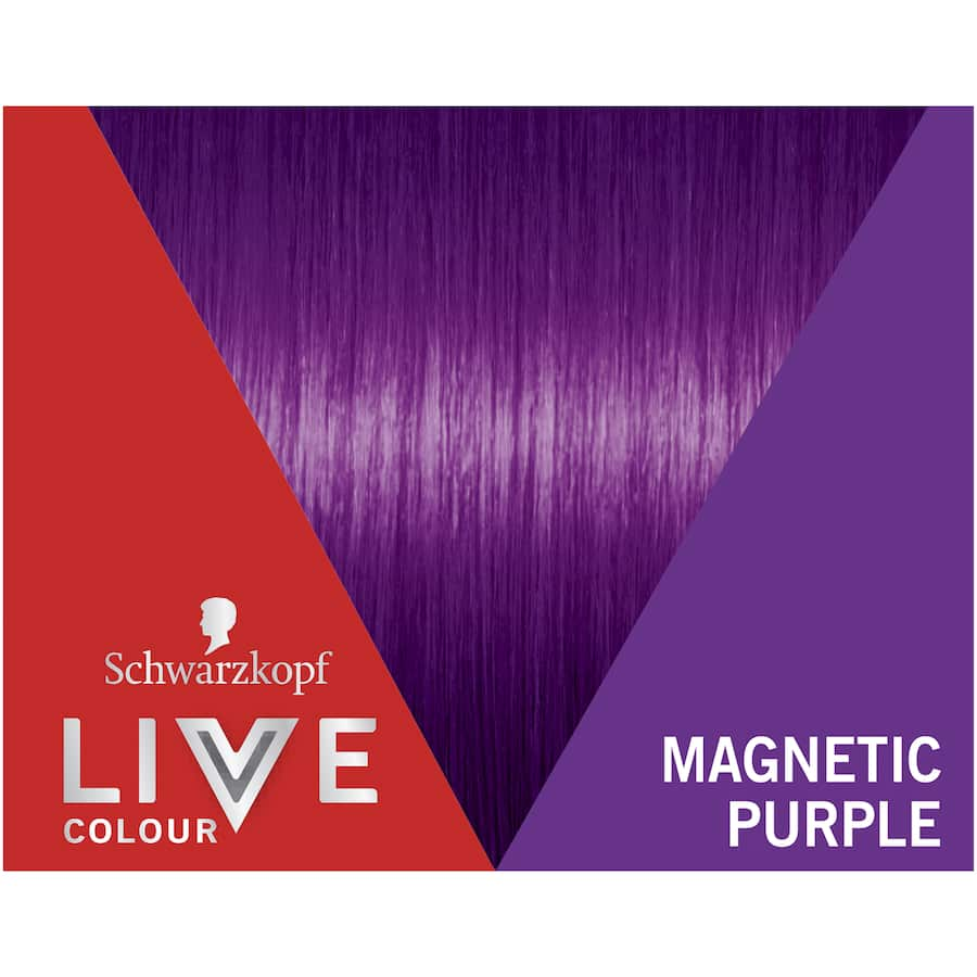 Vibrant Magnetic Purple semi-permanent hair dye for bold transformations and nourished, shiny hair.