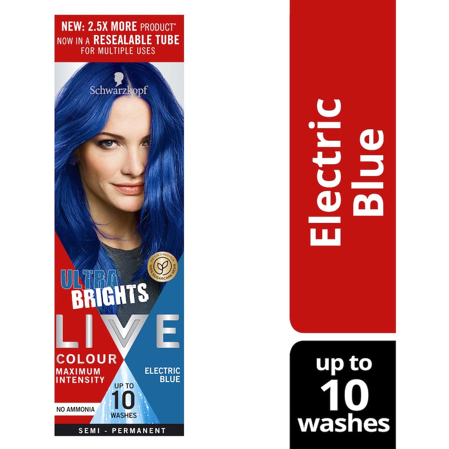 Vibrant Electric Blue hair color dye offers long-lasting, bold results with easy application for a striking look.