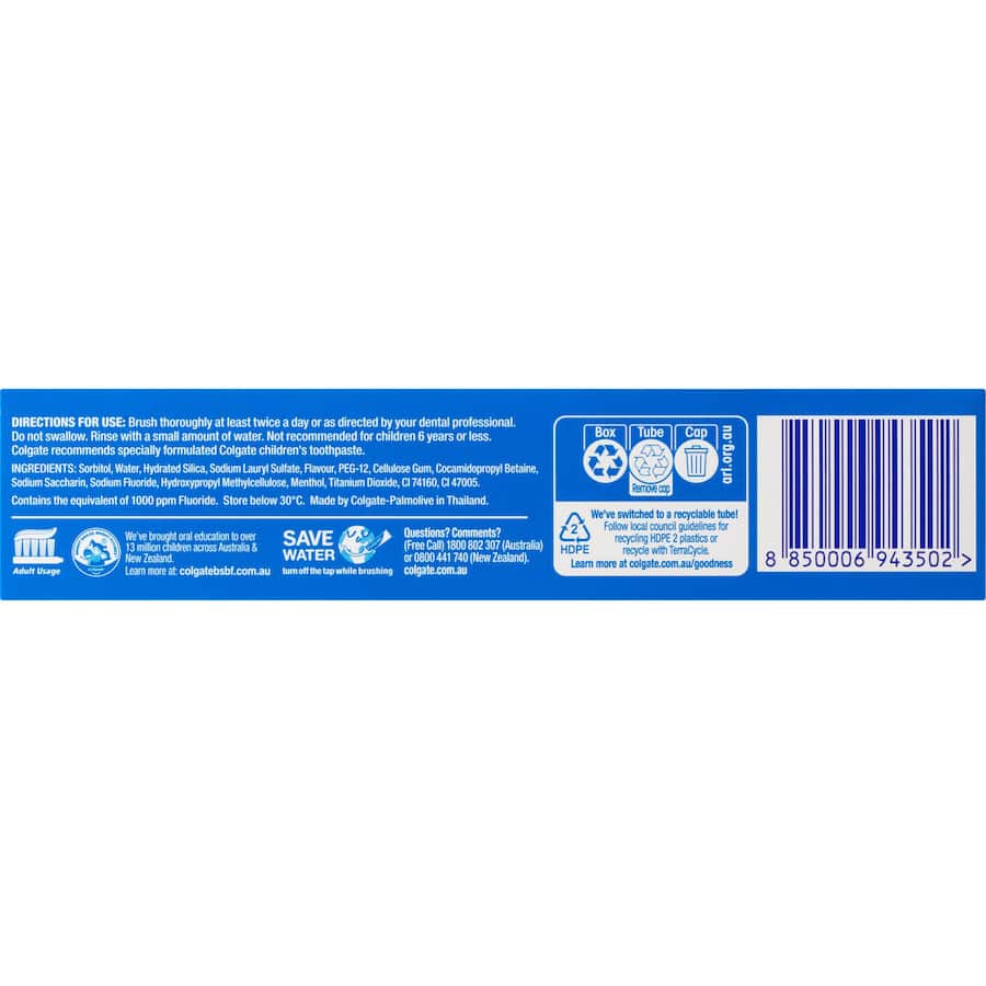 Colgate Max Fresh Toothpaste features mini breath strips for 10x longer cooling and lasting freshness in a vegan, recyclable tube.