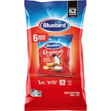 Bluebird Originals Ready Salted Chips multipack featuring 6 single-serve packs, made from New Zealand potatoes, vegan-friendly.