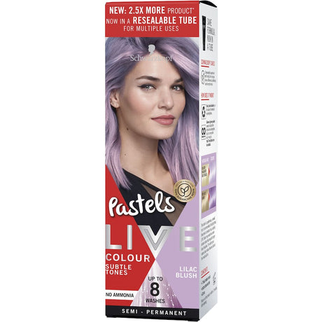 Pastel lilac hair dye in a sleek tube, perfect for vibrant, healthy color with nourishing ingredients for soft, shiny locks.